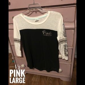 Victoria's Secret PINK Sequin 3/4 sleeve tee